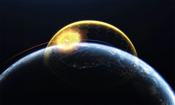 Mô phỏng hệ thống phòng thủ "Vòm Vàng" của Mỹ. Ảnh: Lockheed Martin